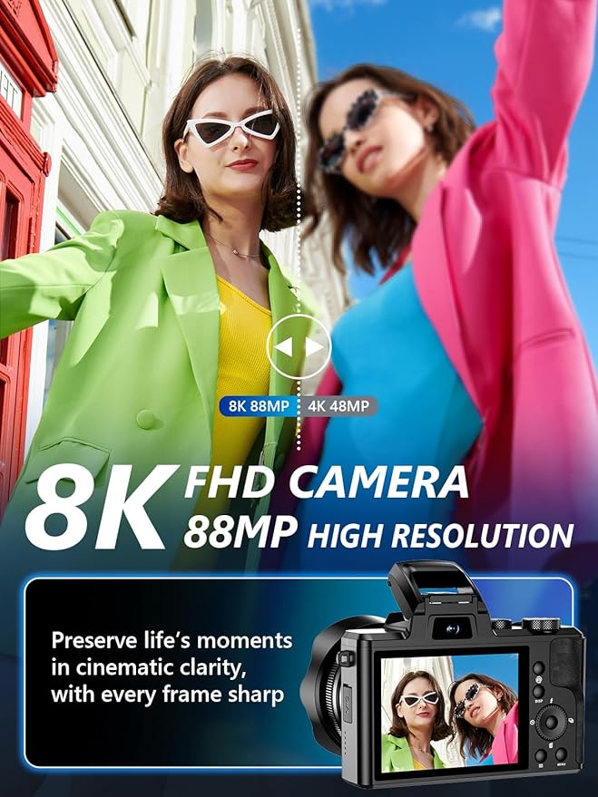 8K Digital Camera, 88MP WiFi Cameras - Image 2