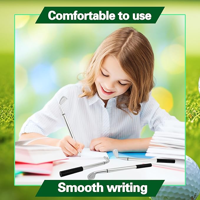 48 Pieces Golf Clubs Pens Golf Ballpoint Pens Golfing Pen Bulk Funny Props for Students Boss School Office Stationery Supplies