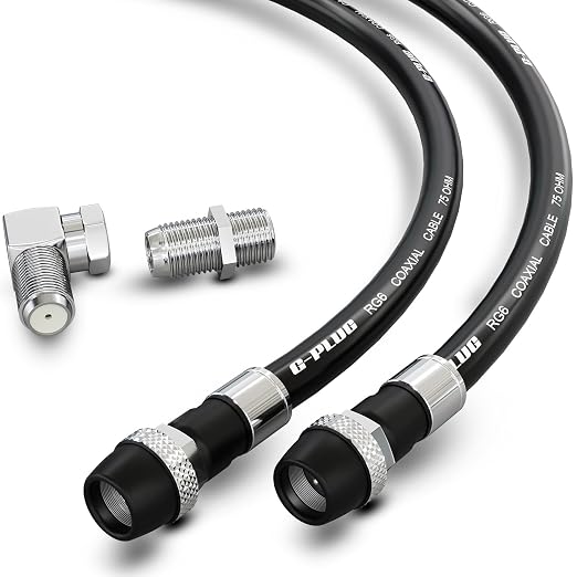 G-PLUG RG6 Coaxial Cable 75FT – Triple Shielded, Waterproof, 75 Ohm by G-PLUG