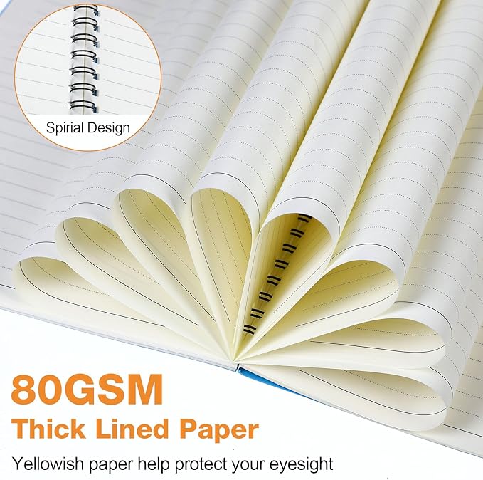 Eersida 20 Pack A5 Spiral Notebook College Ruled Spiral Notebook Bulk 5.5 x 8.3 Inch Hardcover Notepads Lined Travel Writing Journal Notepad, 50 Sheets 100 Pages(Bright Color)