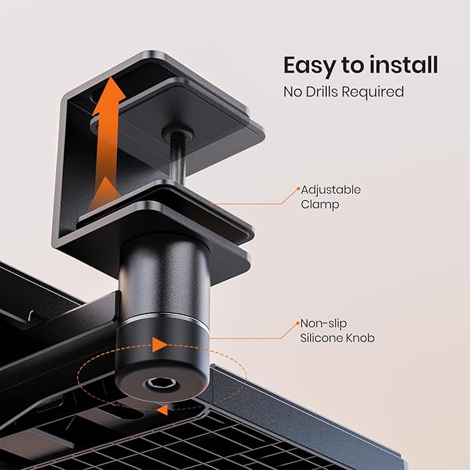 Klearlook Keyboard Tray Under Desk with 360° Rotation, Ergonomic Computer Keyboard & Mouse Tray 25"W×11.02"D Sit Stand Desk Keyboard Holder w/Wrist Rest & Storage Drawer (Height is not Adjustable)