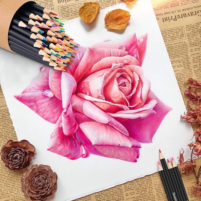 Soucolor 72 Colored Pencils Set - Premium Art Supplies for Kids, Students & Adults - Vibrant Colors, Smooth Writing, Easy Blending and Shading, Perfect for Coloring Books, Sketching & Drawing Pads