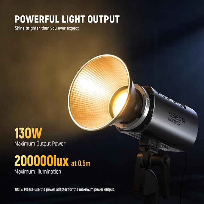 NEEWER MS150B 130W Bi Color LED Video Light, Mini COB Portable Photography - Image 2