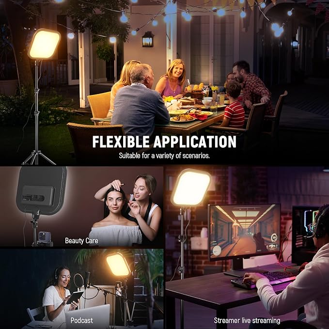 NEEWER Basics 2 Pack 15W 10.8" LED Video Light Panel Lighting Kit - Image 6