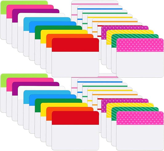 Jovitec 800 Pcs 40 Sets Sticky Tabs 2 Inch Colored Index Tabs Writable and Repositionable Labels for File Folders Books Reading Notes Classify File(Novelty Colors)
