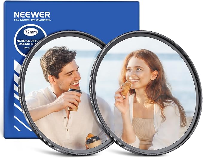 NEEWER 72mm Black Diffusion 1/4 & 1/8 Filter by Neewer