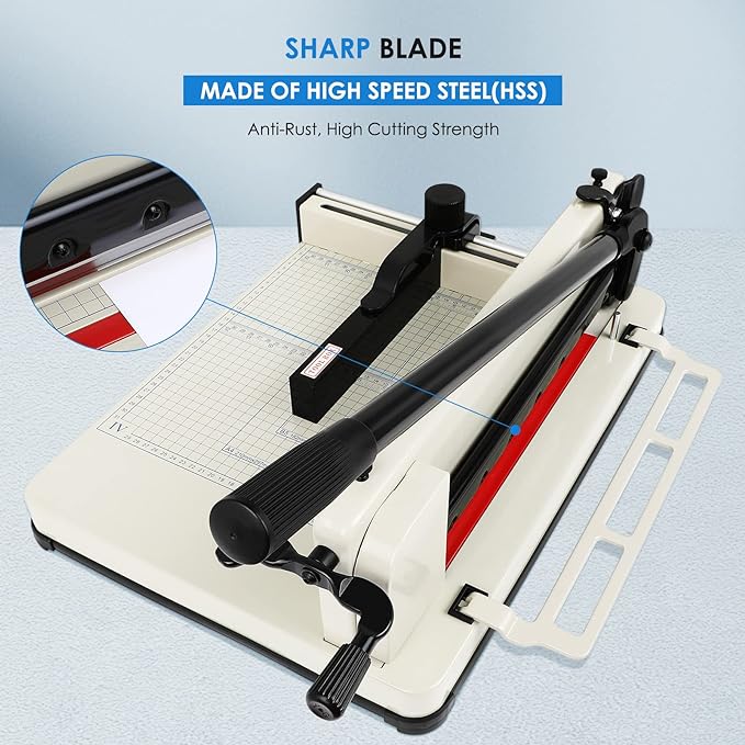 Heavy Duty Paper Cutter,17 Inch Guillotine Paper Cutter, One Replacement Blade for Free Cortadora de Papel 500 Sheets Papers, Paper Scrap Slicer Trimmer for Cardstock Cards Office Home School