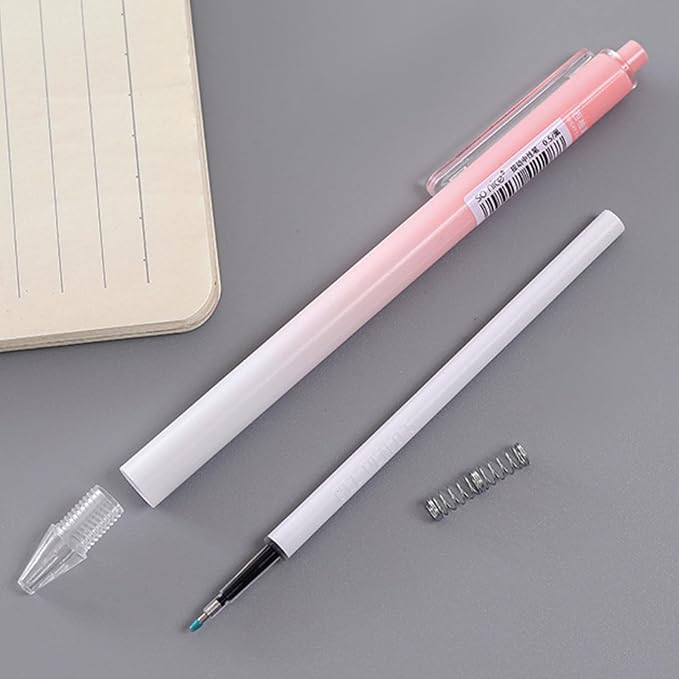 HeTaoCat Retractable Gel Pens, 0.5mm Fine Point, Quick Drying, Writing Drawing, Black ink gel pens, Box of 6 Pens (Black)