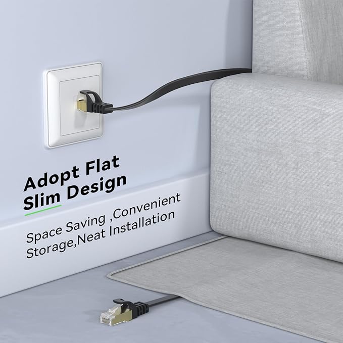 BUSOHE Cat 8 Ethernet Cable 30 FT, 40Gbps 2000MHz Cat8 High Speed Flat Internet - Image 4