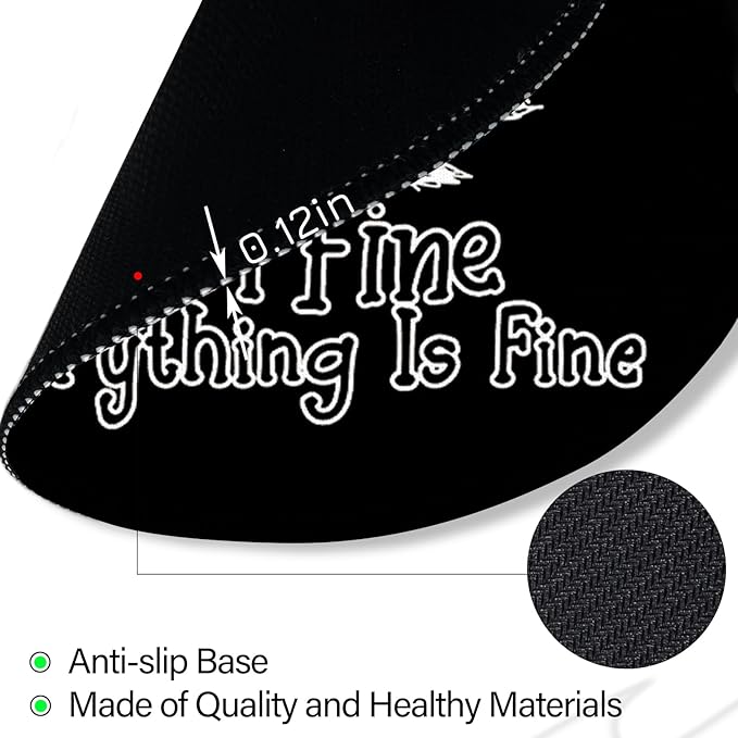 Cat Mouse Pad, Funny Black Small Round Mouse Pads for Desk, Mini Travel Mousepad for Work Wireless Computer Laptop, Office Desk Accessories, 8.6 x 8.6 inch