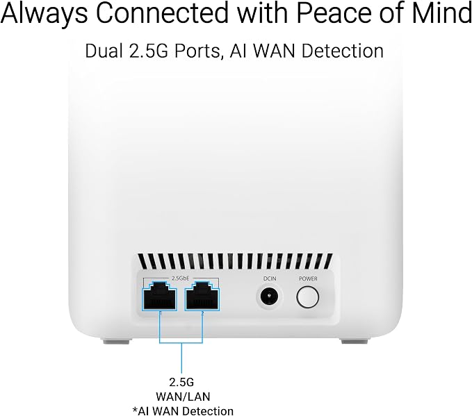 ASUS ZenWiFi BD4 Dual-Band WiFi 7 Mesh, 3600 Mbps, 4900 sq.ft., Dual 2.5G Ports - Image 6