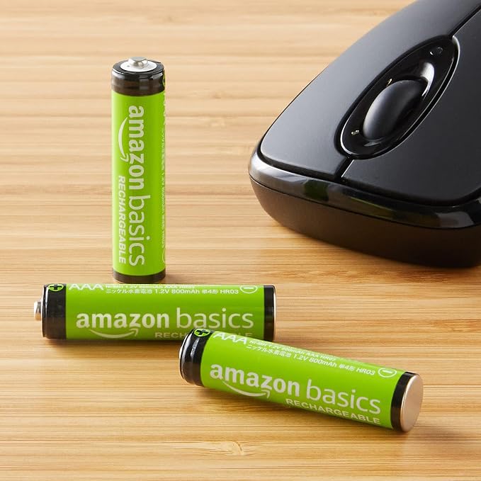 Amazon Basics 4-Pack Rechargeable AAA NiMH Batteries, 800 mAh, Low - Image 5