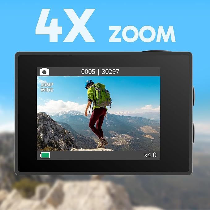 AKASO EK7000 4K30fps 20MP Action Camera EIS Ultra HD 131FT Waterproof - Image 8