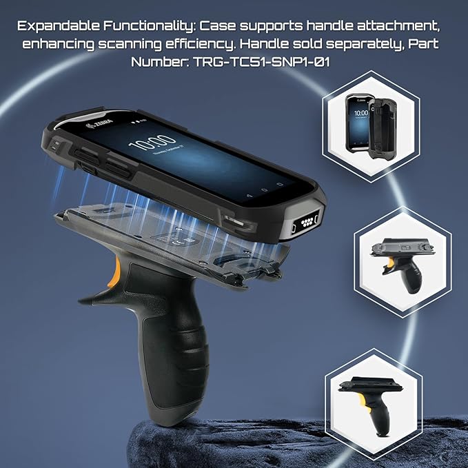 TC51 TC52 TC56 TC57 TC510K Case with Hand Strap - Protective & Ergonomic for Zebra Handheld Barcode Scanners SG-TC5X-EXO1-01 SG-TC5X-EXONHS-01 (Black)