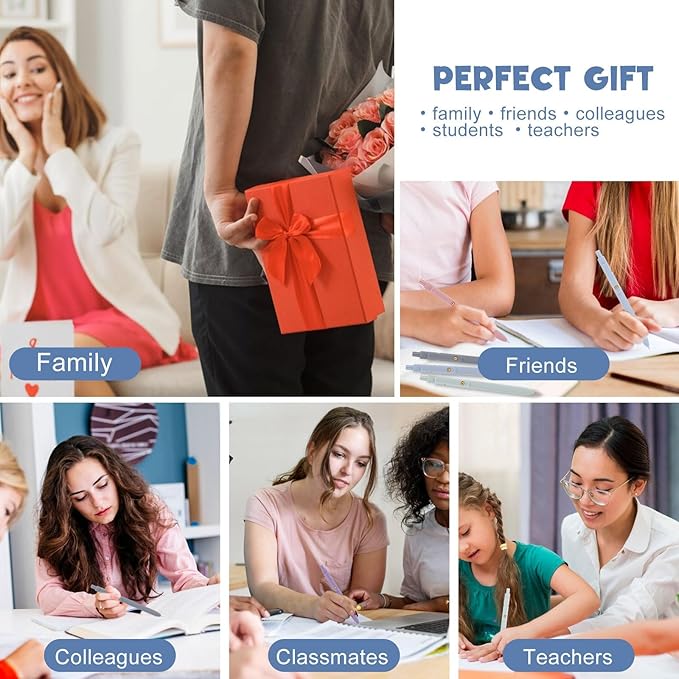 Gel Pens 6Pcs, 0.7mm Smooth Writing Black Ink Pens for Journaling, Cute Aesthetic Office Desk Accessories, School Supplies, Gift for Students & Artists (6Pcs Morandi-Black Ink)