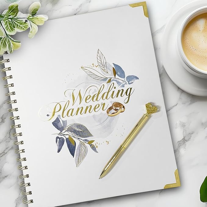 Wedding Planner Book and Organizer, Bridal Planner Includes Countdown Calendar, Beautiful Pen, Wedding Planning Book, Budget Planner, Wedding Timeline, Vendor Contacts.