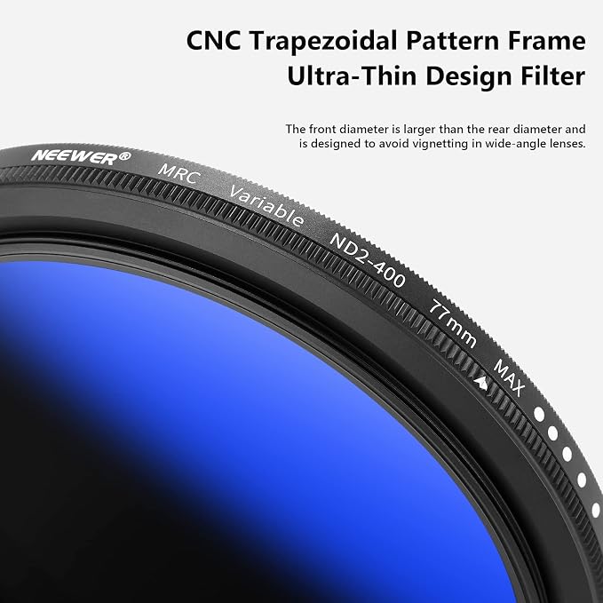 NEEWER 77mm Variable ND Filter ND2-ND400, Neutral Density Filter, Water and - Image 4