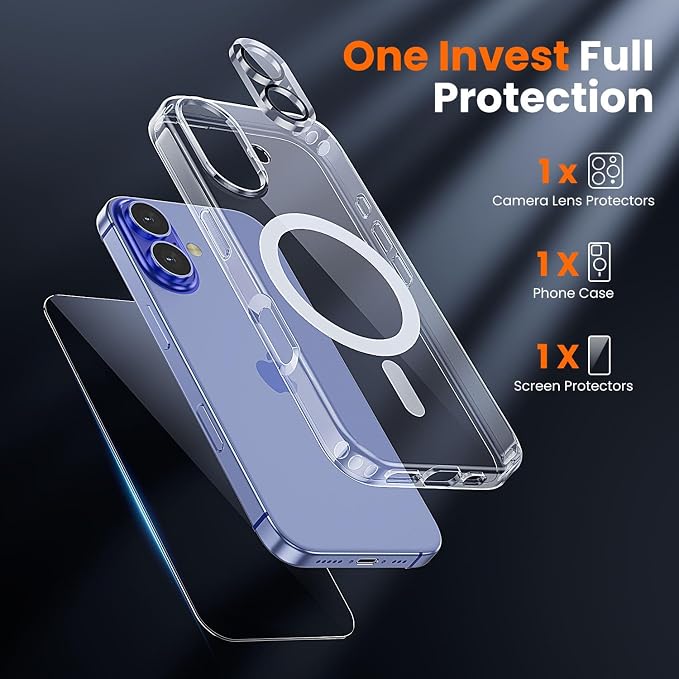 toushion 3 in 1 for iPhone 16 Plus Case Clear | - Image 3