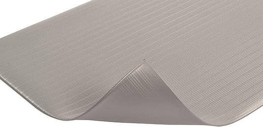 Notrax 410 Airug® 3' x 5' x 3/8" Anti Fatigue Mat, Enhanced Slip Resistance with Beveled Edges and Ribbed Surface, Ideal for Industrial and Commercial Workplaces, Gray, 410S0335GY
