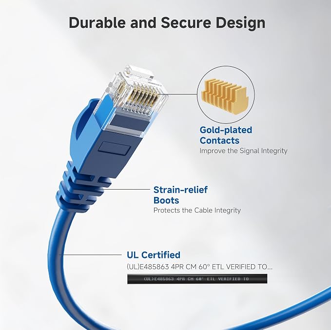 Cable Matters 10Gbps 5-Pack Snagless Short Cat 6 Ethernet Cable - 3ft - Image 4