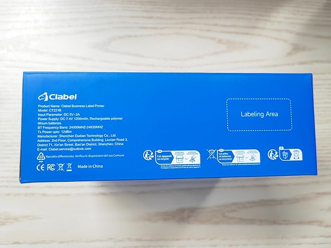 CLABEL Thermal Label Maker Machine: 221B Bluetooth Label Maker Machine with Tape Mini Sticker Printer Barcode Printer Compatible with Smartphone with 3 Roll 40x30mm,50x30mm,50x80mm Label (Black)