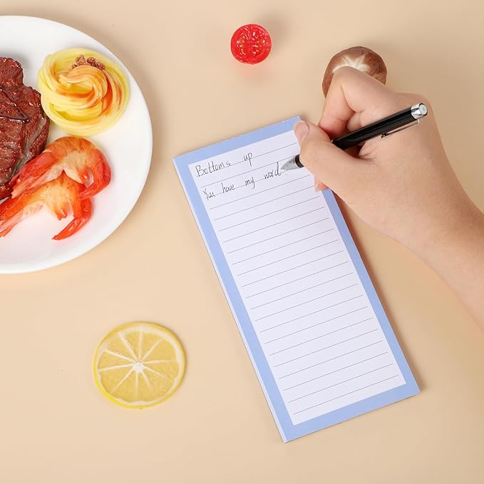 4 Pack Magnetic Note Pad for Fridge with Pen Holder, Totally 200 Sheets Magnetic To Do List, Grocery List, Shopping List, Memo Pads for Refrigerator（Light Color）