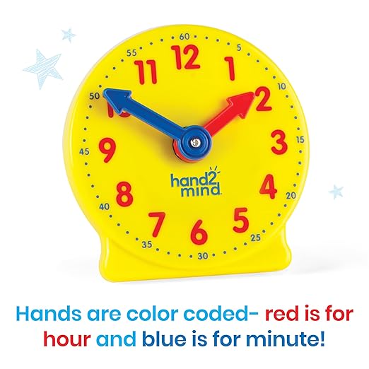 hand2mind Mini Geared Clock Classroom Set, Telling Time, Teaching Clocks - Image 3