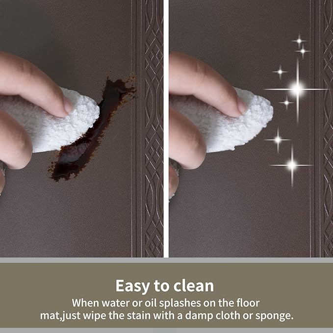 20x 42 Inch Extra Support Anti Fatigue Comfort Kitchen Mat, Waterproof Long Kitchen Runner, Non-Slip Standing Desk Mat, Commercial Pads for Offices, Home, Garages (Bordeaux Coffee, 20'' x 42'')