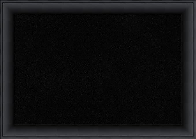 Amanti Art Black Cork Board for Wall, 19x27 Vision Board with Black Wood Frame, Medium Corkboard Office Decor for Home Organization, Modern Corkboard Pinboard to Display Items for Home Organization