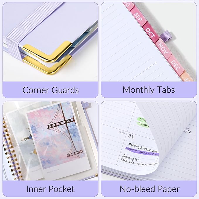 Jul 2025 - Dec 2026 Planner, Forvencer Academic Planner 2025-2026, 18 Month Daily Planner, 8.5" x 11", Weekly & Monthly Agenda Book, Hardcover Calendar Book, School Supplies for Student Teacher, Black