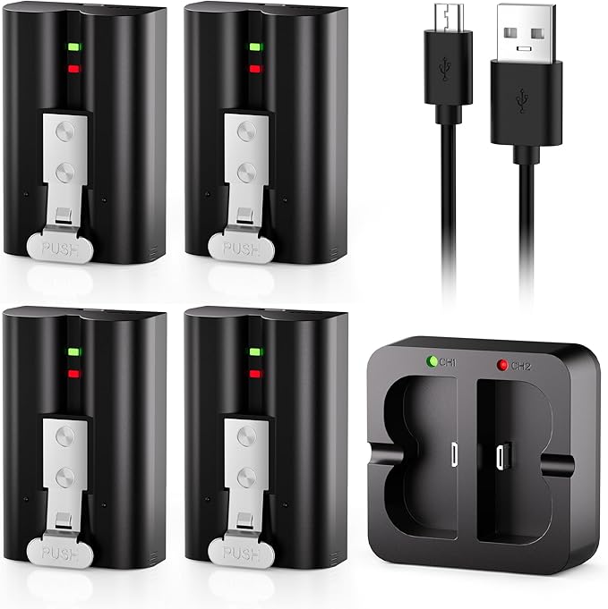 4-Pack Replacement Battery for Ring Doorbell - 7200mAh Rechargeable Camera by Lesaps