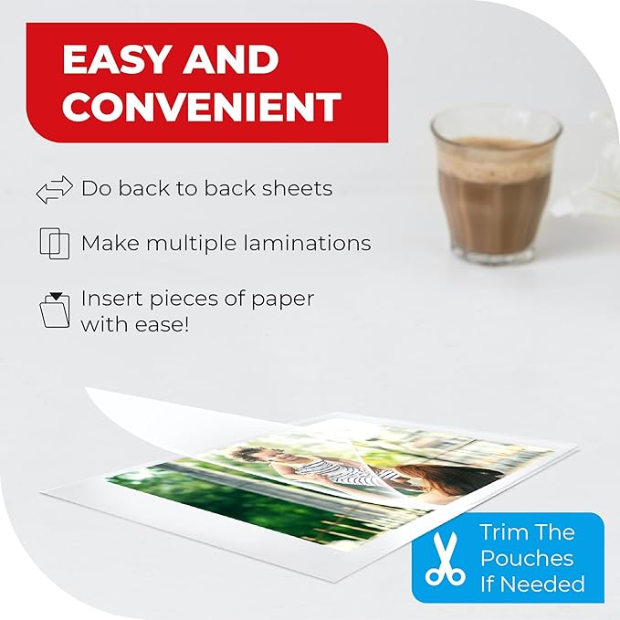 3MIL Thermal Laminating Sheets (150 Count) Letter Size, Photo, Card, Notecard, ID Badge and Business Card Sizes, Laminating Pouches, Compatible with Laminators, Crystal Clear Laminated Finish