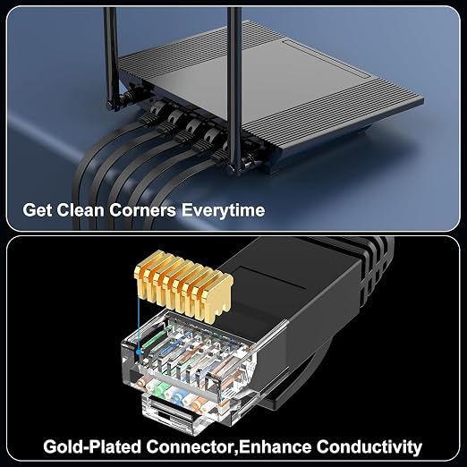 Cat 6 Ethernet Cable 10 ft Flat Internet Network Cables - Image 5