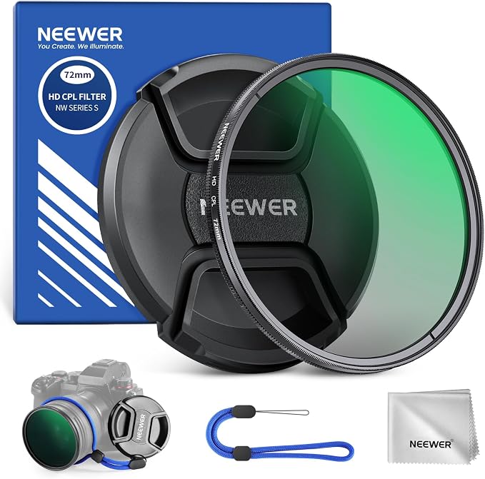 NEEWER 72mm CPL Filter with Lens Cap, Ultra Slim Multi Resistant Nano Coated by Neewer