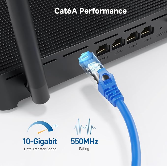 Cable Matters 10Gbps 5-Pack Snagless Shielded Cat 6A Ethernet Cable - 7ft - Image 3