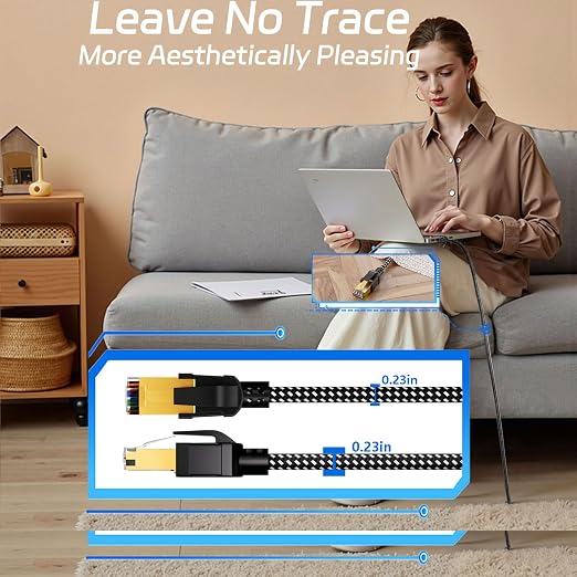 Cat 8 Ethernet Cable 75FT, High Speed Internet Network Cable - Image 6