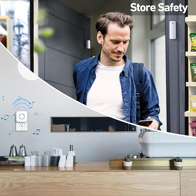 Door Chime, Satisure Wireless Door Open Contact Sensor Alarm Chime - Image 6