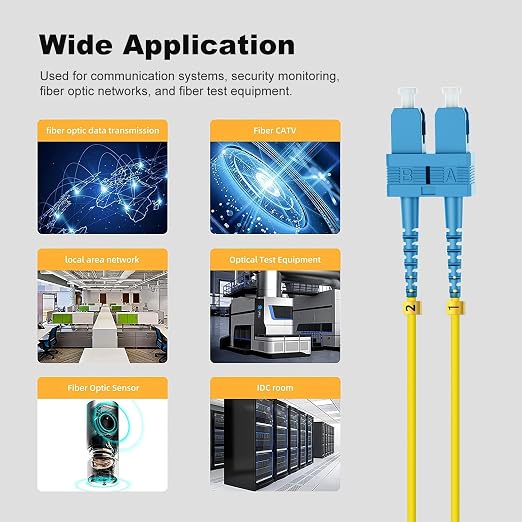 FiberPrime- OS2 SC to SC Single Mode Fiber Patch Cable, Duplex Singlemode 1G/10G - Image 7