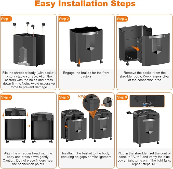 Bonsaii Paper Shredder, 12 Sheet Cross Cut Shredders for Home Office Heavy Duty, 20-Minutes Running Time with 4.2 Gal Pullout Bin for Credit Card Jam-Proof Shredding Machine (C266-A New)