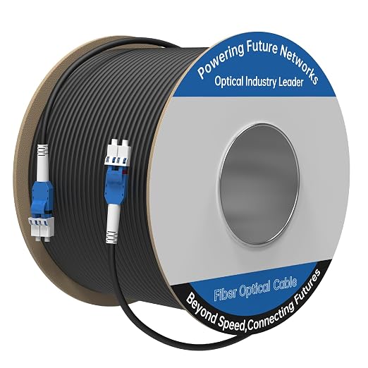 400M/1312FT LC to LC Armored Outdoor Fiber Optic Cable, Single Mode Duplex by Unknown