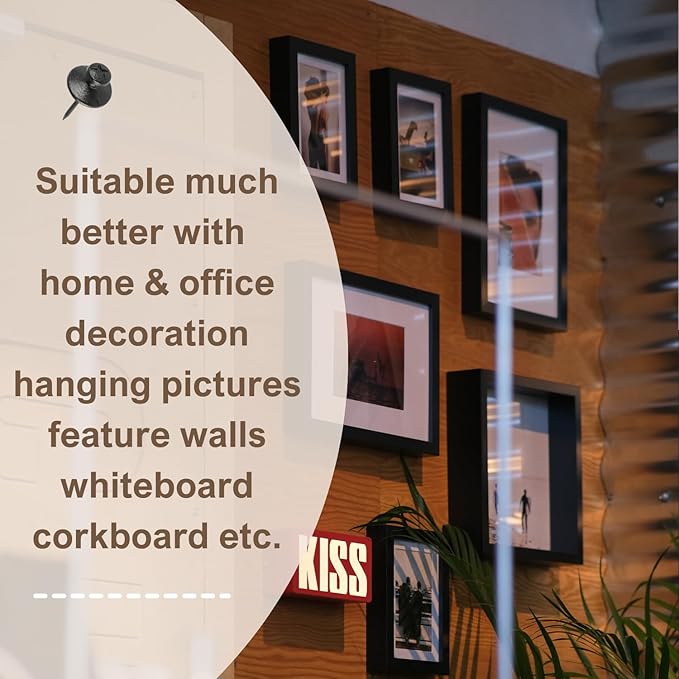 50pcs Silver Thumb Tacks for Wall Picture Hangers Heavy Duty Push pins for Wall Double Headed thumbtacks for Hanging Metal Wall Tacks Wall pins Nails Hooks (Silver)