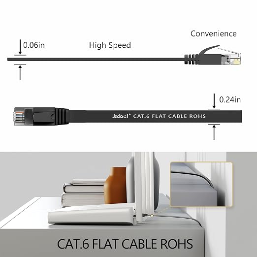 Jadaol Cat 6 Ethernet Cable 1ft 10-Pack, 10Gbps Support Cat8 Cat7 Network - Image 4