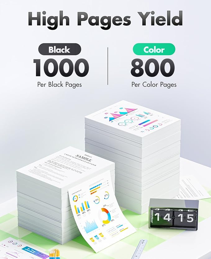 923e Ink Cartridges Combo 4-Pack High Yield with Chip Replacement for HP 923 923e 923XL Ink Compatible with OfficeJet Pro 8135e 8138e 8139e 8122e 8120 8123 8130 8133 Printers Black Cyan Magenta Yellow