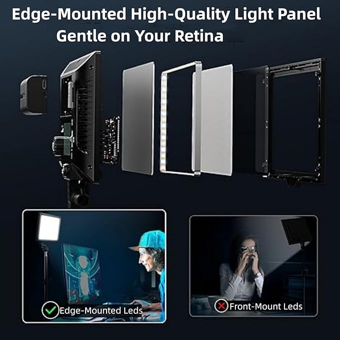 2Pack Streaming Key Light, LED Video Light Dimmable Bi-Color 3200-5600k Video - Image 5