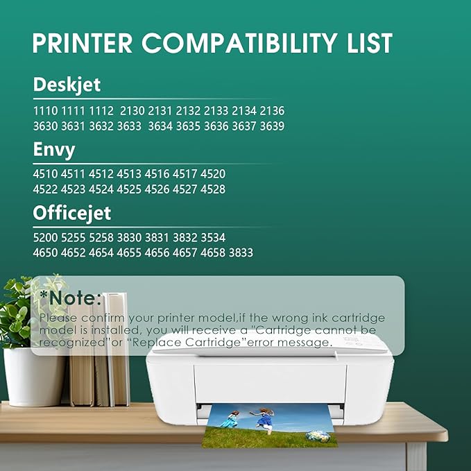 63XL Ink Cartridges Black and Color Replacement for HP Ink 63 XL 63xl Black Ink Cartridge Work with HP63 3830 4650 4652 4655 5200 5252 5255 5258 4520 4512 1112 2132 3630 3632 Printers 2PK