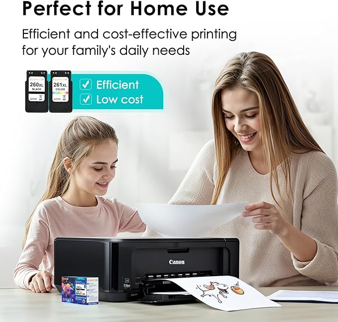 Certified Sustainable Ink Cartridge Replacement for Canon 260 261 260XL 261XL PG-260 CL-261XL Black and Color Combo 2 Pack Compatible for PIXMA TS6420 TS6420a TR7020 TR7020a TR7022a Printer