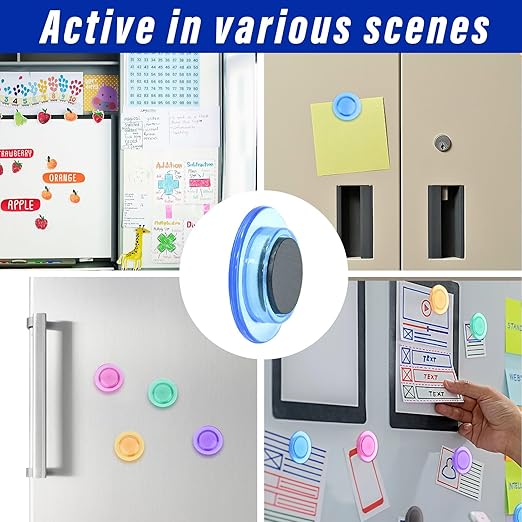 42 Pack Fridge Magnets,30MM Refrigerator Magnet, 7 Colors Colorful Locker Magnets, Strong Small Magnet for Whiteboard, Map, Kitchen, Office