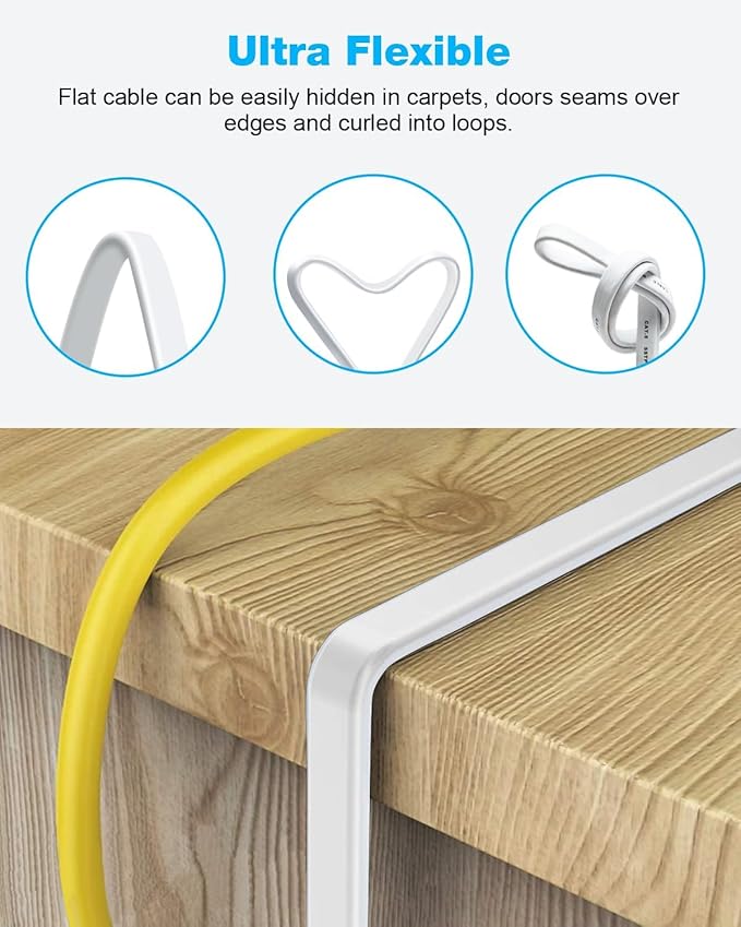 DDMALL CAT 8 Ethernet Cable, 10ft High Speed 40Gbps 2000MHz Shielded Flat CAT8 - Image 5