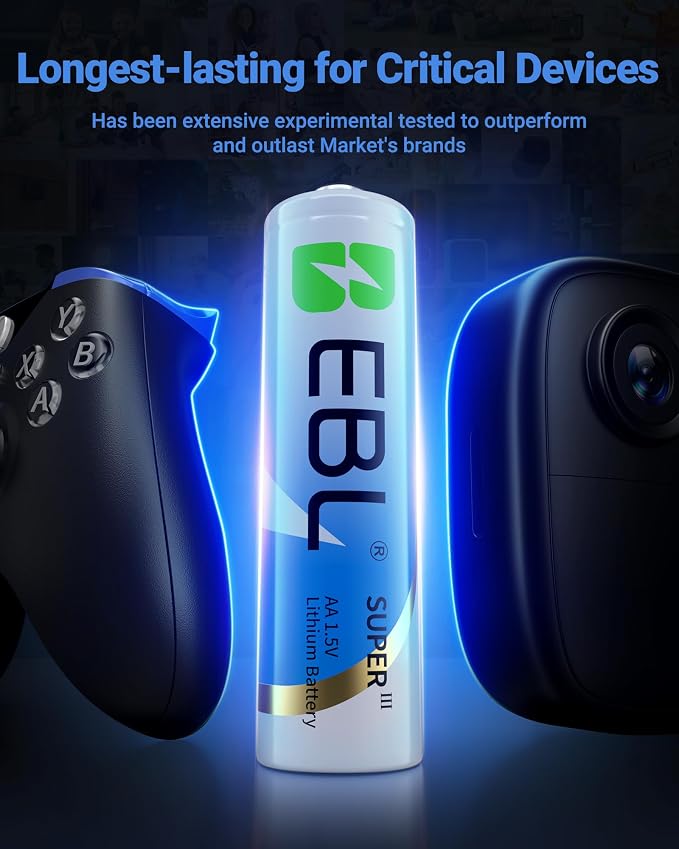 EBL AA Lithium Batteries 3700mAh, 24 Pack Non-Rechargeable 1.5V Longest Lasting - Image 7