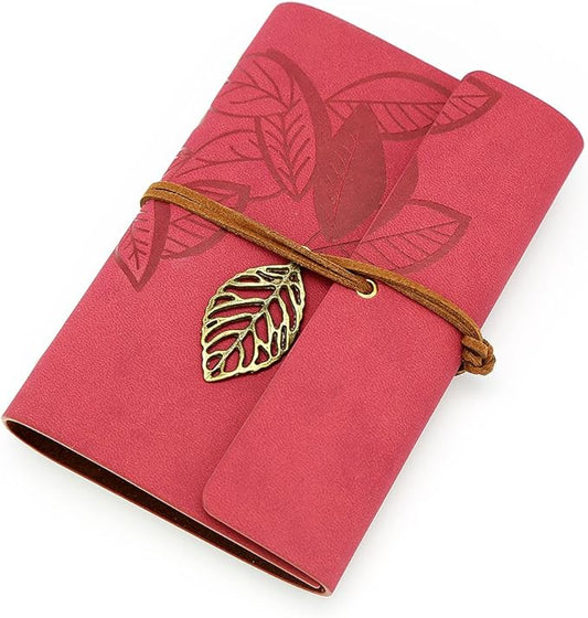 EvZ Vintage Dark Red PU Leather Cover Loose Leaf Blank Notebook Journal Diary Gift